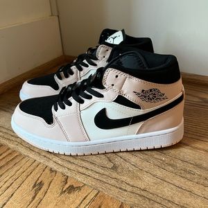 Nike Air Jordan 1 Mid Black Pink White Sneakers